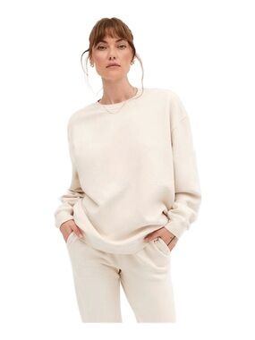 Mate the Label Crewneck Sweatshirt Medium Cream- 100% Organic Cotton Fleece